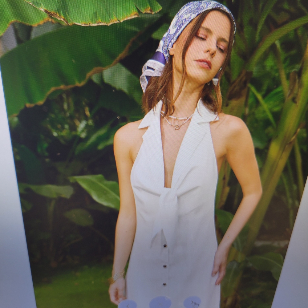 Commense White and Blue Maxi Dress - Picture 5 of 10
